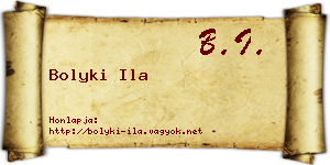 Bolyki Ila névjegykártya